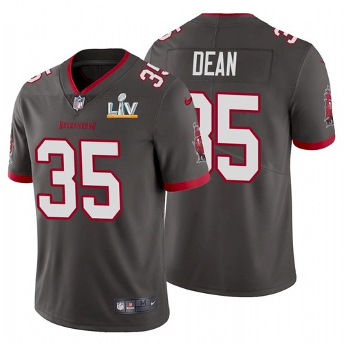 Men's Tampa Bay Buccaneers #35 Jamel Dean Grey 2021 Super Bowl LV Limited Stitched NFL Jersey